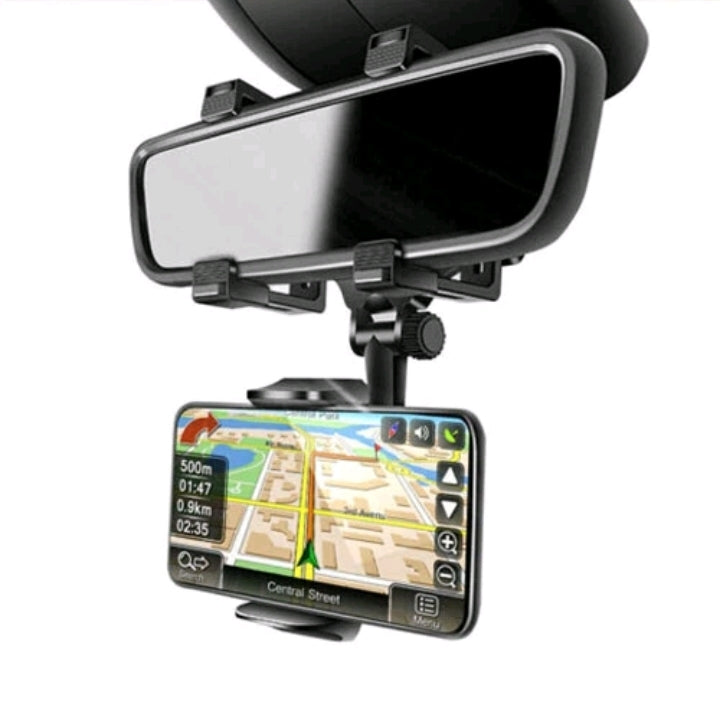 Universal 360 Rotation Car Rear View Mirror Mount Stand Cell Phone Holder