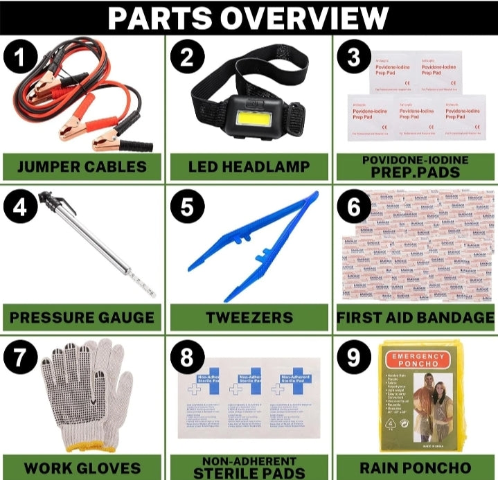 Car Emergency Roadside Automotive Safety Kit